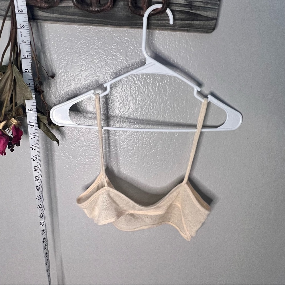 2-pc set! sheer cream maxi gown with bralette. Open back. Size med. Soft AF knit - Picture 4 of 10